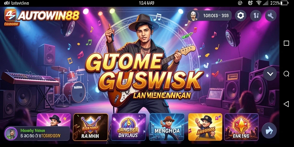 Tampilan gameplay AUTOWIN88 dengan tantangan musik yang menarik.