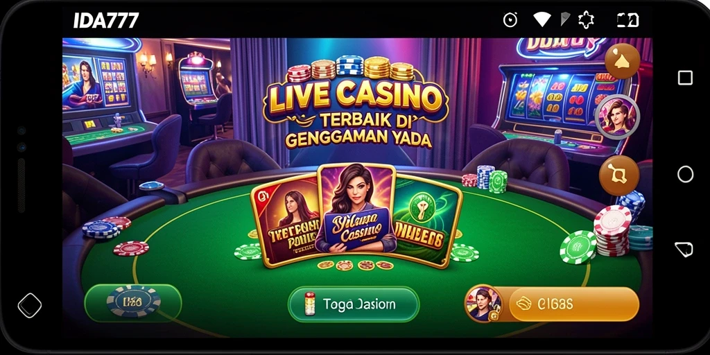 Screenshot gameplay IDA777 yang menunjukkan suasana Live Casino yang mendebarkan.