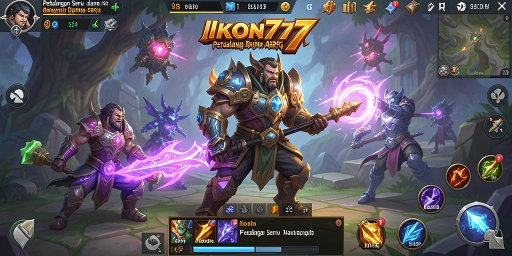 Tangkapan layar utama IKON777 menampilkan aksi pertempuran yang mendebarkan dalam gameplay ARPG.