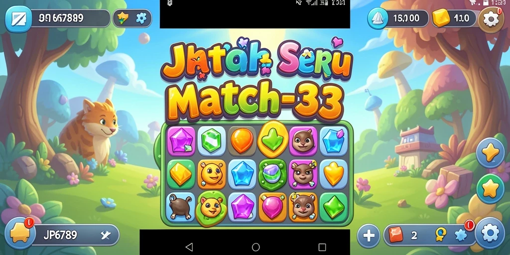 Tampilan gameplay JP6789 dengan kombinasi warna-warni permata.