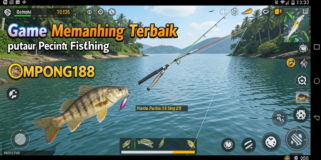 Tampilan gameplay OMPONG188 yang menampilkan aksi memancing yang seru.