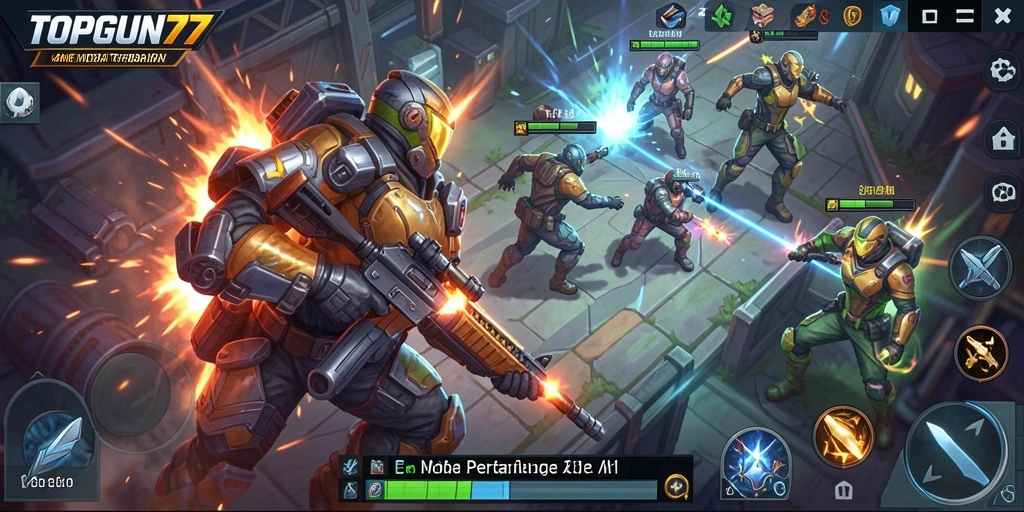 Gameplay seru dan mendebarkan di TOPGUN77 MOBA.