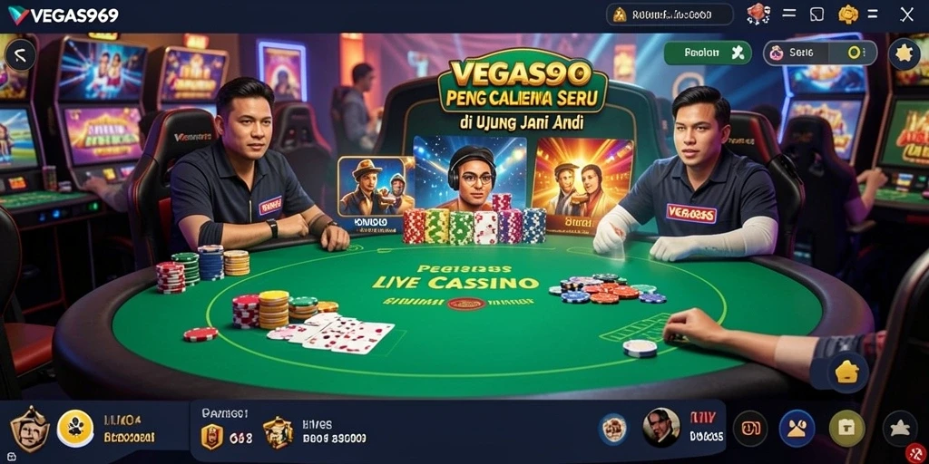 Tampilan gameplay Live Casino yang mendebarkan di VEGAS969.
